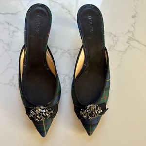 J Crew tartan kitten heels, never worn because they are too small.